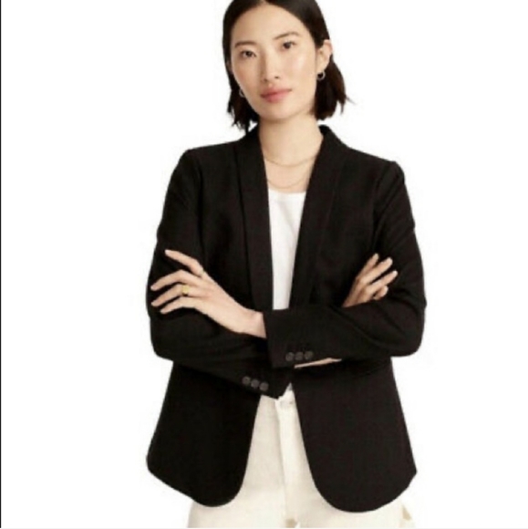 J. Crew Petite Park Blazer in Black Wool Size 8 P
